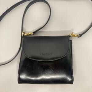 Simone Firenze Black Patent Leather Mini Crossbody Bag6